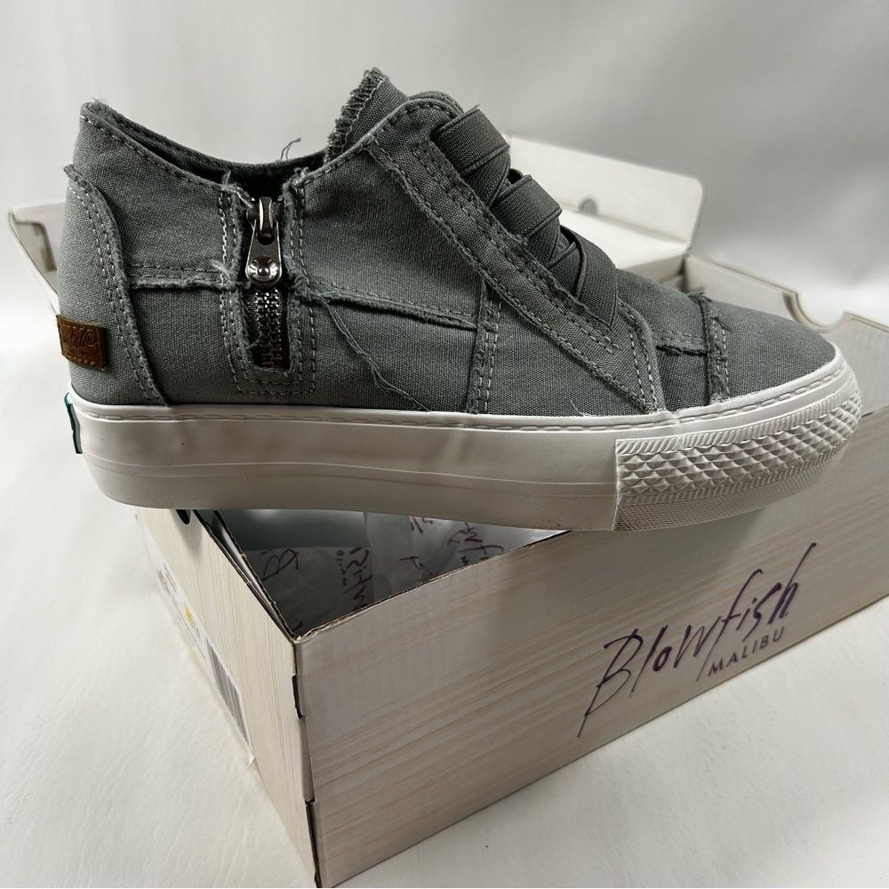 Blowfish - Women's Mamba Sweet Gray Color Washed Canvas Sneaker - Size 7.5 M